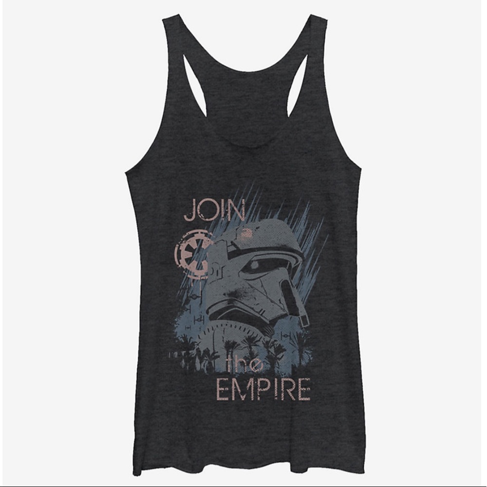 Star Wars (M) Join The Empire Girls Tank Top in Heathered Black Gray